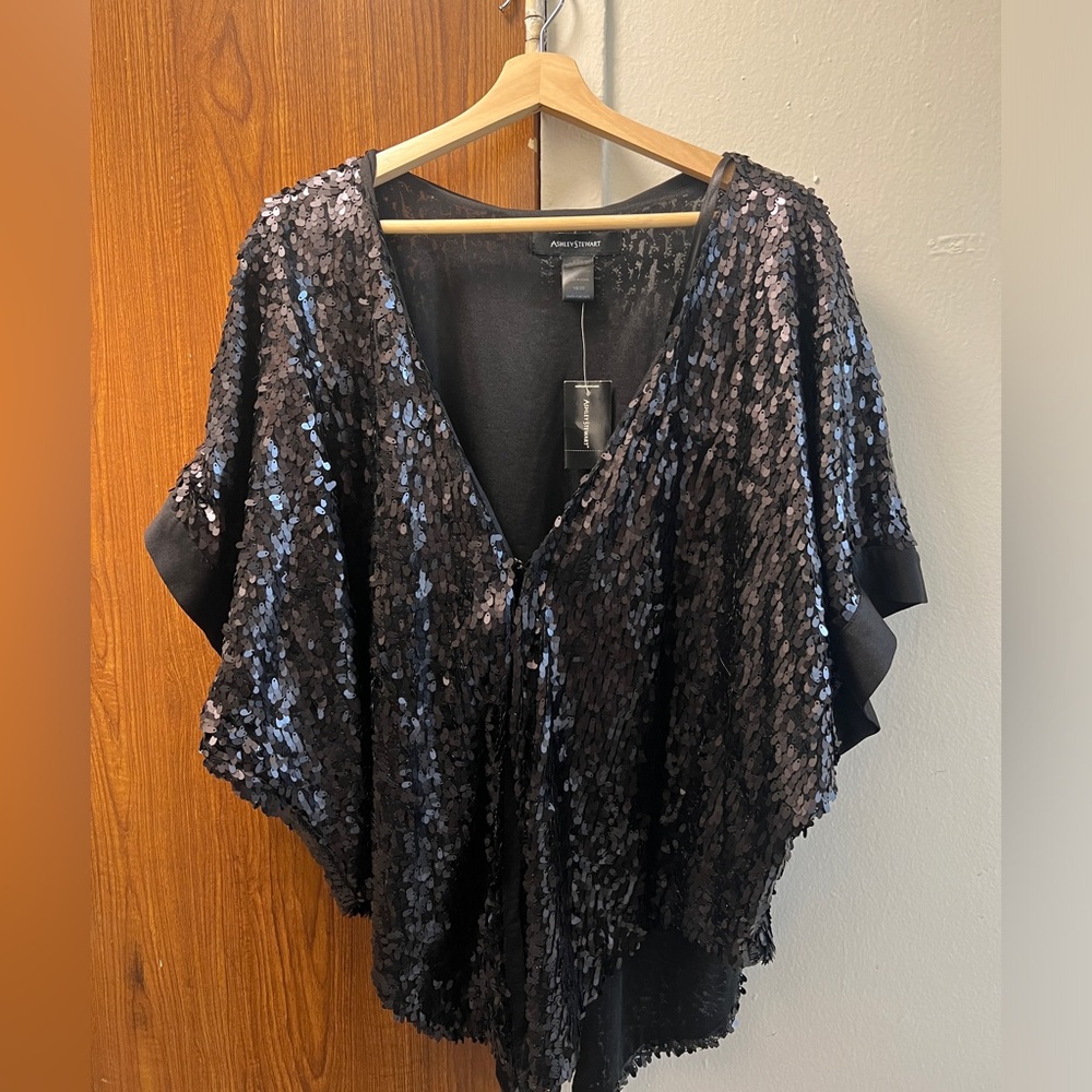 Sequin short sleeve jacket